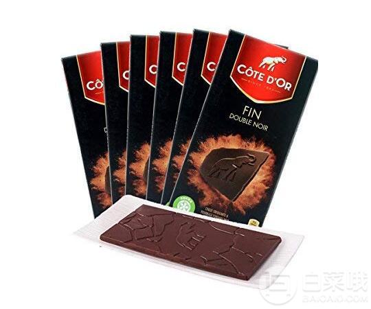 比利时进口，克特多金象 黑巧克力200g*3块秒杀价43.9元包邮