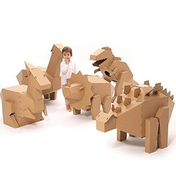 熊孩智城堡 手工DIY纸壳玩具 恐龙模型
