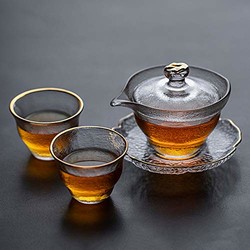 ORANGE ELEPHANT 橙象 功夫茶具套装 描金盖碗+闻香杯