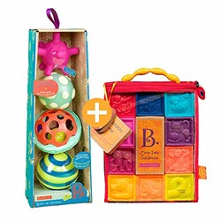 B.Toys 比乐 功能触感球套装+捏捏乐软积木 +凑单品