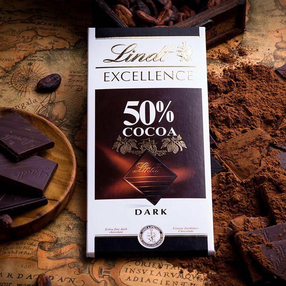 Lindt 瑞士莲 50％可可 特级黑巧克力100g