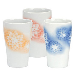 MinoYaki 美浓烧 有田窑立体浮雕陶瓷杯 3件装