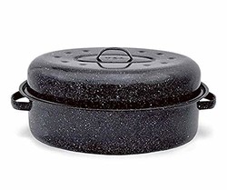 Granite Ware 0508-2 15英寸带盖椭圆形烤箱锅